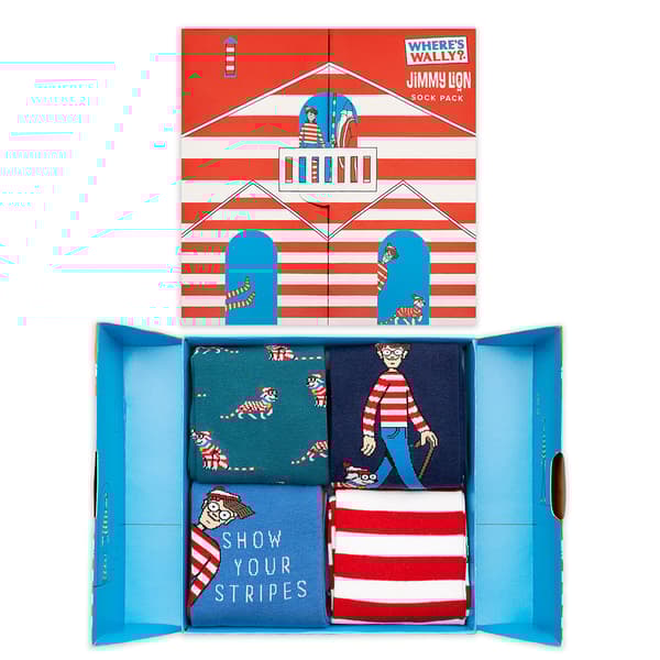 Jimmy Lion Where´s Wally Sokker 3 Par Blå EU 36-40 Mand