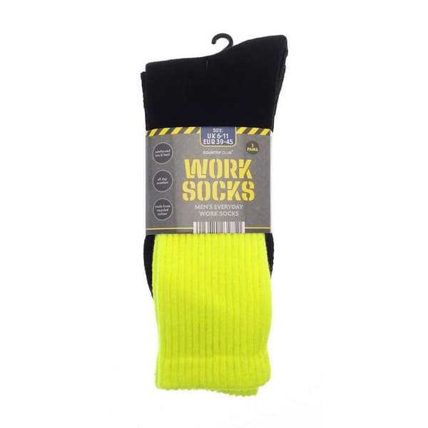Ribbon Mens Recycled Cotton Work Socks (Pack of 3)