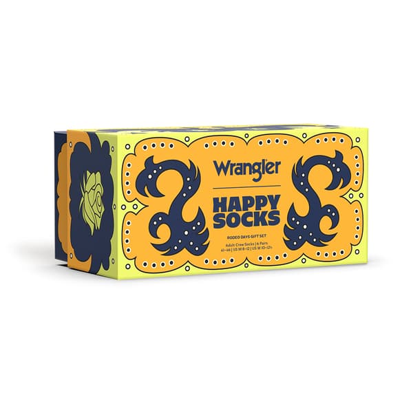 Happy Socks Wrangler Rodeo Days Gift Set Crew-strumpor 6 Par Orange EU 41-46 Man