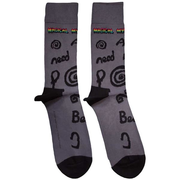 The Beatles Unisex Adult Magical Mystery Tour All You Need Is Love Socks Charcoal Grey 7 UK-11 UK