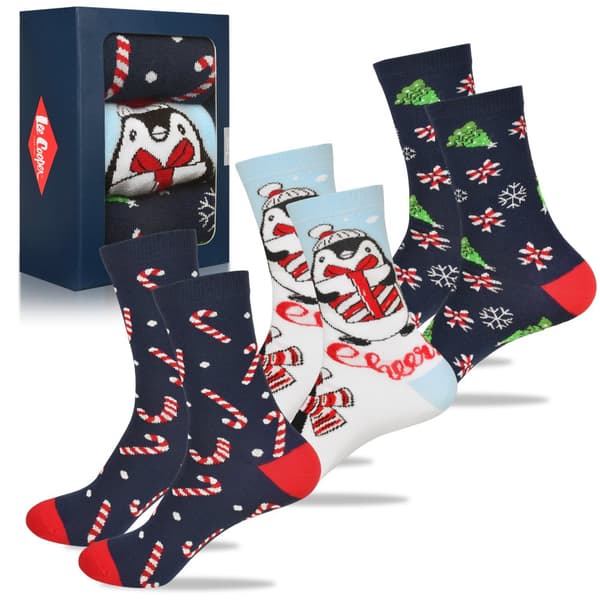 Lee Cooper joulusukkia lahjaksi 3 paria joulupukille, joulu 39-42