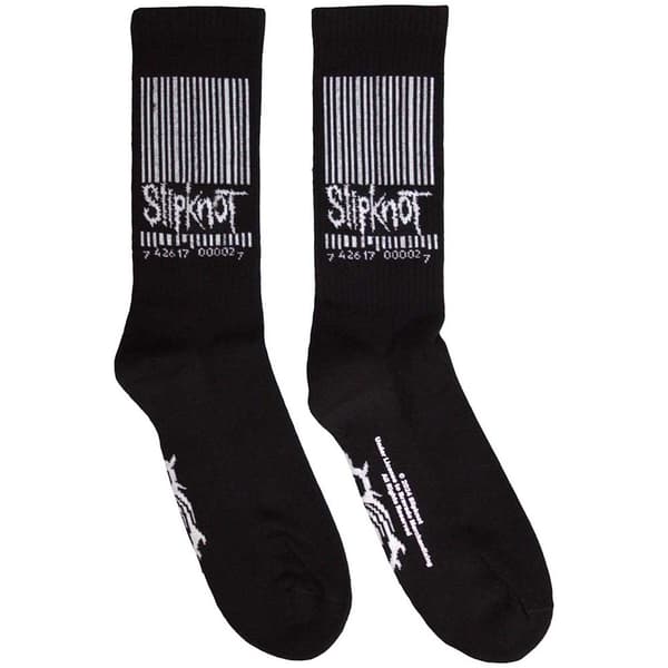 Slipknot Unisex Adult Barcode & Tribal Terrycloth Socks Black/White 7 UK-11 UK