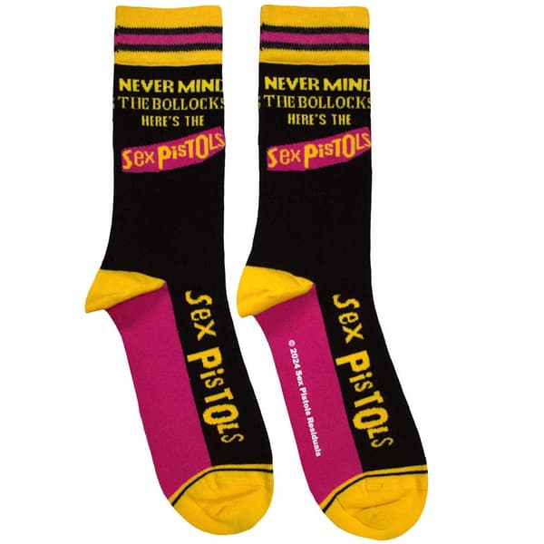 Sex Pistols Unisex Adult Never Mind The Bollocks Striped Socks Black 7 UK-11 UK