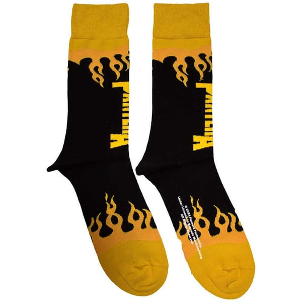 Pantera Unisex Adult Flames Socks Black 7 UK-11 UK