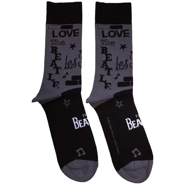 The Beatles Unisex Adult Cavern Socks Charcoal Grey 7 UK-11 UK