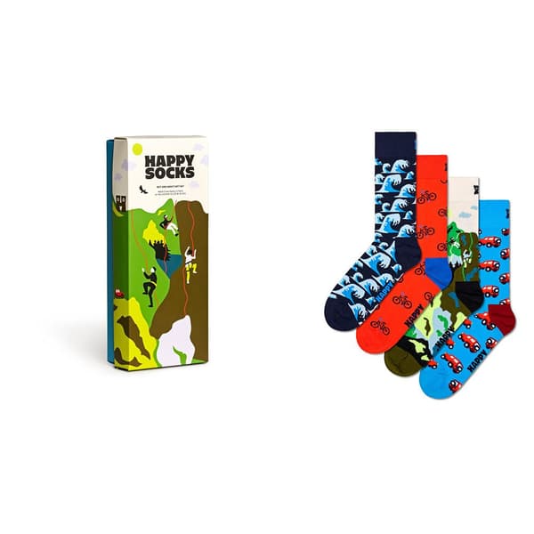 Happy Socks Out And Abouts Gift Set Half Långa Strumpor 4 Par Flerfärgad EU 36-40 Man