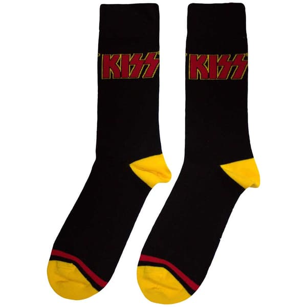 Kiss Unisex sokker med stribet logo til voksne