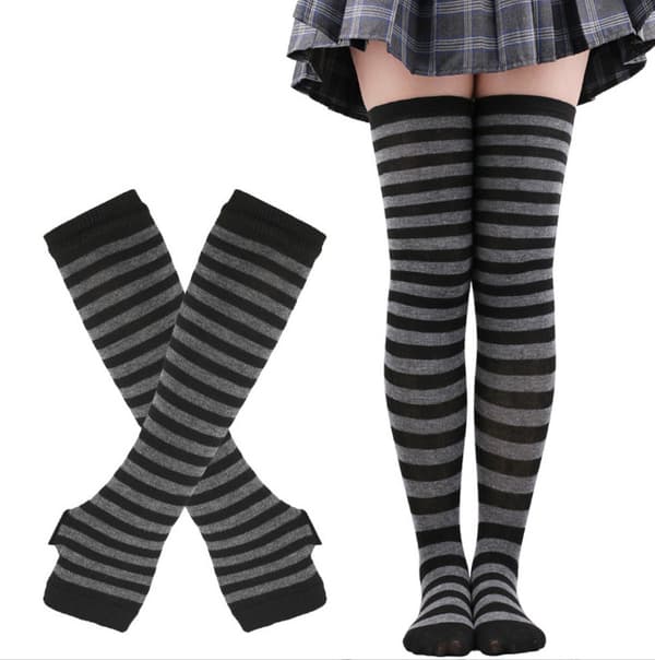 INF Randiga strumpor och handskar set för cosplay
