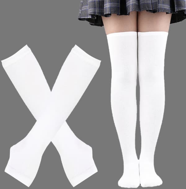 INF Stribet strømper og handsker sæt til cosplay