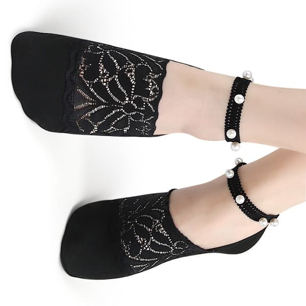 INF Eleganta spetsbåtsockor (2 par) - En storlek passar de flesta