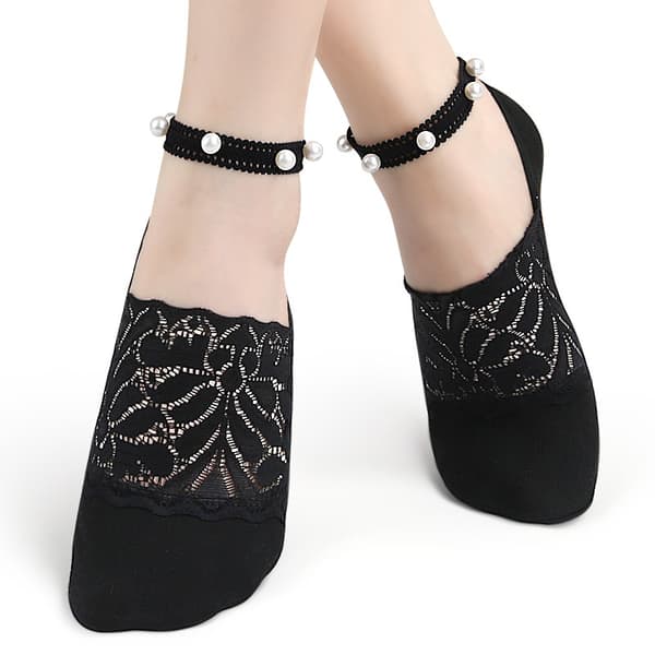 INF Eleganta spetsbåtsockor (2 par) - En storlek passar de flesta