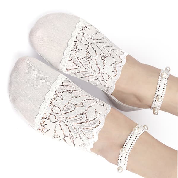 INF Eleganta spetsbåtsockor (2 par) - En storlek passar de flesta