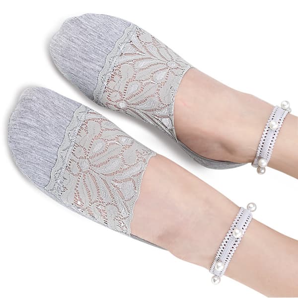 INF Eleganta spetsbåtsockor (2 par) - En storlek passar de flesta