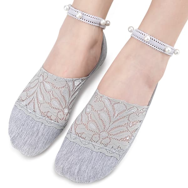 INF Eleganta spetsbåtsockor (2 par) - En storlek passar de flesta