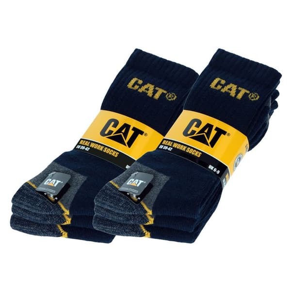 Caterpillar 6 Par Chaussettes Arbete Tå Hälen Förstärkt Halv-kalv Bomull
