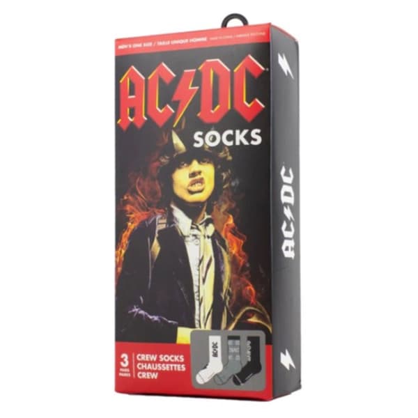 AC/DC Socks 3 Pack In Gift Box One Size