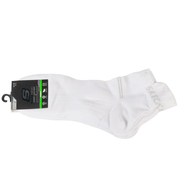 Skechers 3PPK Bamboo Mesh Quarter Socks SK42056-1006, Unisex, Strumpor, Vit White 43-46