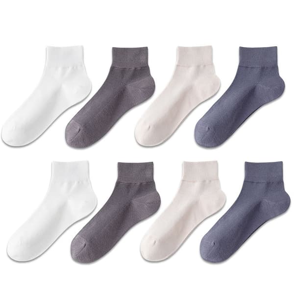 INF Sömlösa strumpor - 4-pack Vit + Blå