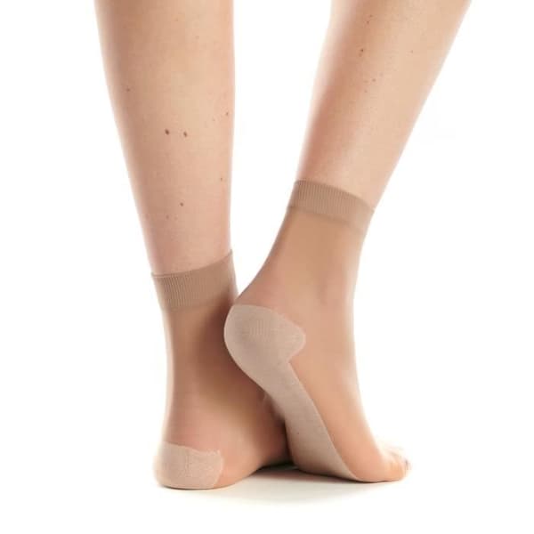 Sock 30 denier bomullssula Beige - 39/41