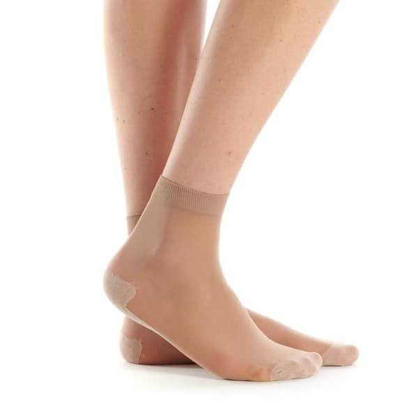 Sock 30 denier bomullssula Beige - 39/41
