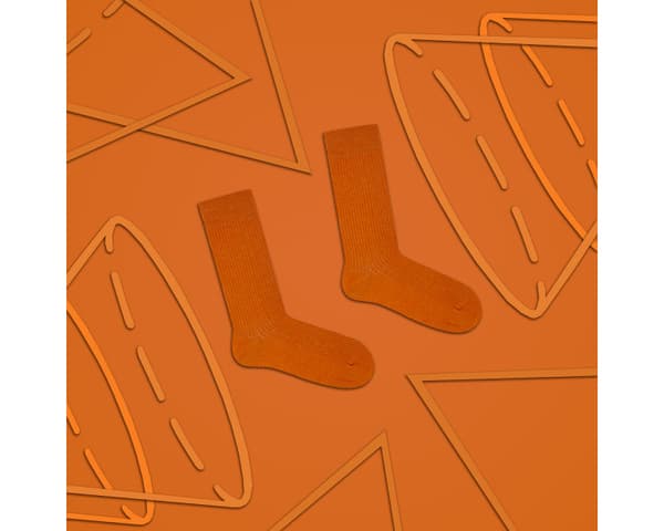 Orangestribede merinouldsokker 41-45