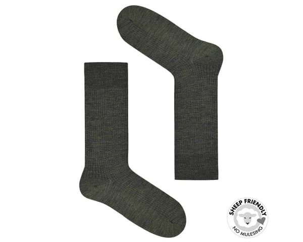 Khaki raidalliset merinovillasukat 41-45