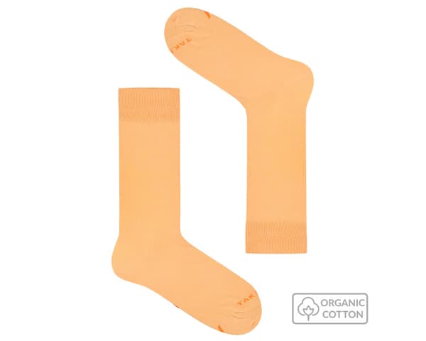 Lysorange økologiske bomuldsstrømper 41-45