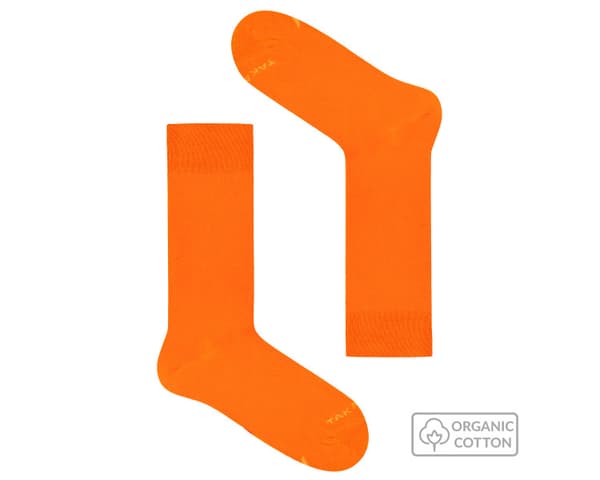 Orange ekologiska bomullsstrumpor 41-45