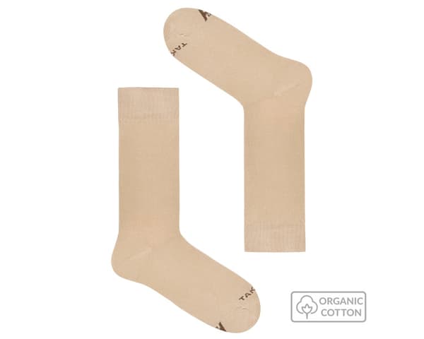 Beige strumpor i ekologisk bomull 36-40