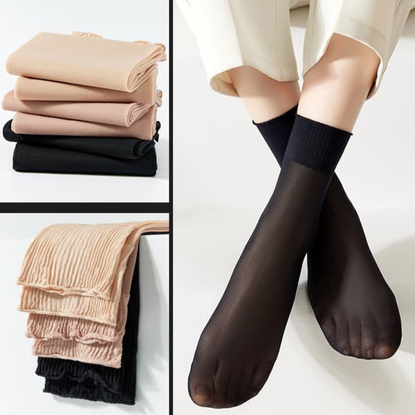 INF 10 par Dam Transparenta Ankelsockor med Spets
