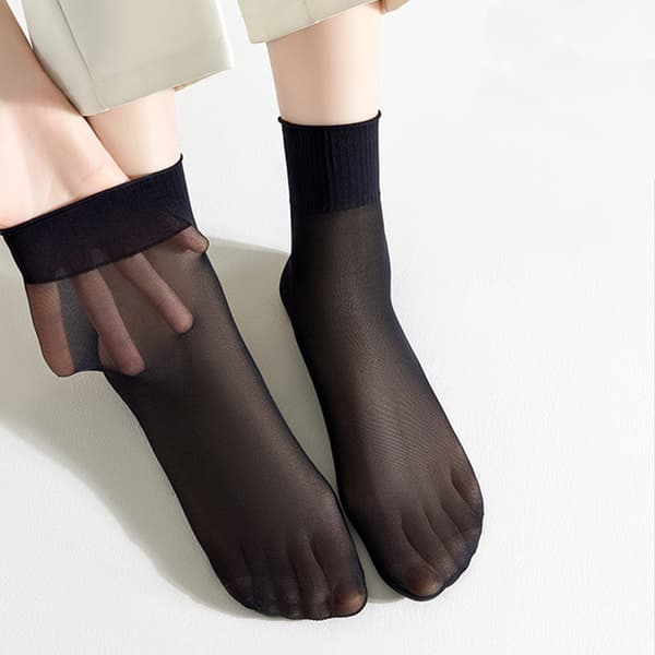 INF 10 par Dam Transparenta Ankelsockor med Spets