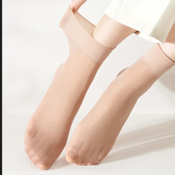 INF 10 par Dam Transparenta Ankelsockor med Spets