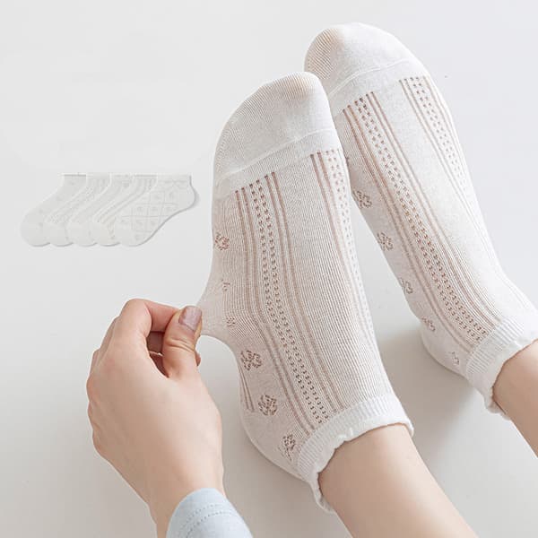 INF 5 par dame ankelstrømper med sløjfe design