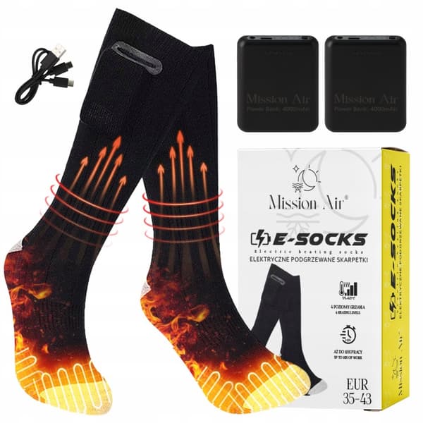 E-SOCKS varmestrømper (+2x POWERBANK)