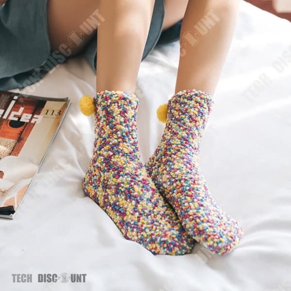 TD® Termosockor Dam Tjock Vinter Värmehållare Coral Fleece Värme Höst med presentförpackning Söta strumpor