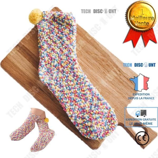 TD® Termosockor Dam Tjock Vinter Värmehållare Coral Fleece Värme Höst med presentförpackning Söta strumpor