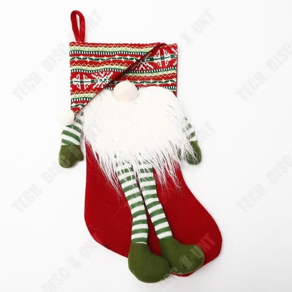 TD® julgodissockor Tredimensionell ansiktslös docka julstrumpor mjuka fötter Rudolph presentpåse randig