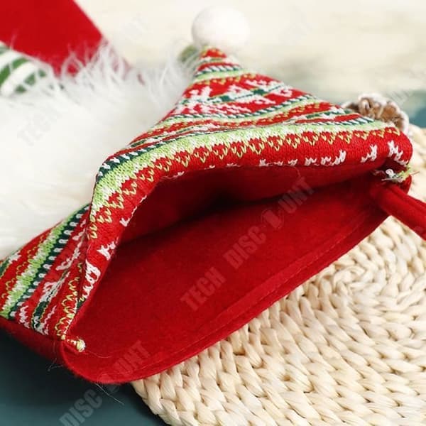 TD® julgodissockor Tredimensionell ansiktslös docka julstrumpor mjuka fötter Rudolph presentpåse randig