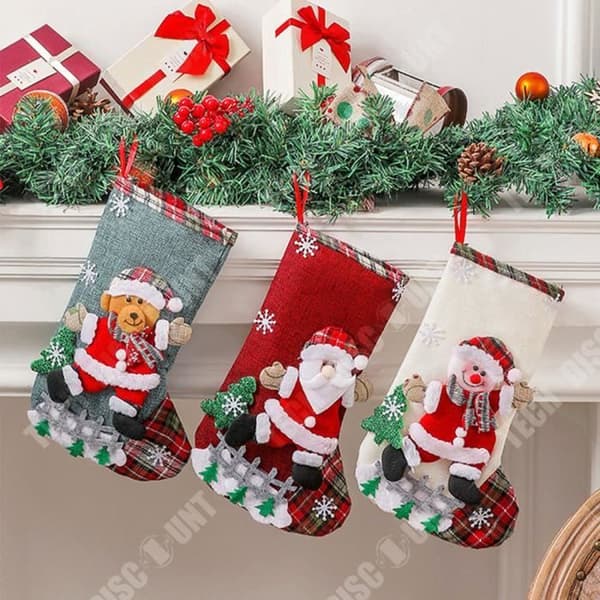 TD® Julstrumpa Godispåsar 20*30cm 4st Tecknat mönster julklappspåse Lämplig för juldekoration