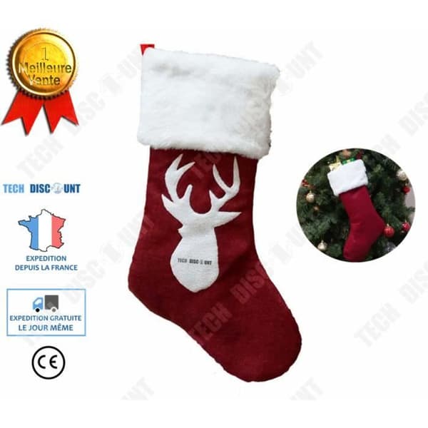 TD® Röda julstrumpor broderi presentficka väska dekoration festlighet träd present röd broderi Julstrumpa Jultillbehör