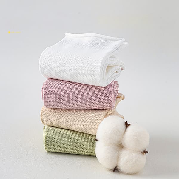 INF 7 par damstrumpor i bomull - vit, benvit, beige, grön, rosa, ljuslila, svart