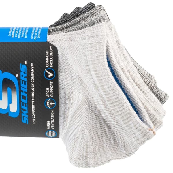 Skechers 6pk Boys No Terry Socks S112222-GRY, Unisex, Strumpor, Grå