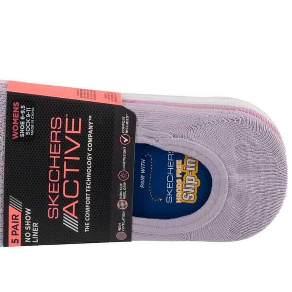 Skechers 5pk Microfiber Liner Socks S113836-PRLV, Kvinna, Strumpor, Lila