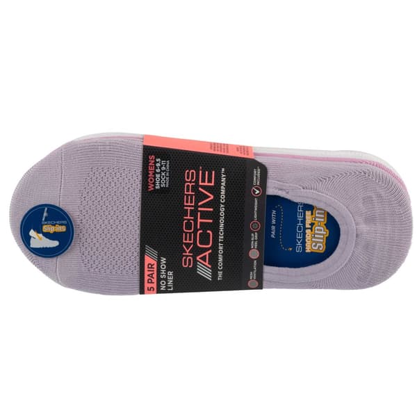 Skechers 5pk Microfiber Liner Socks S113836-PRLV, Kvinna, Strumpor, Lila Purple 36-40