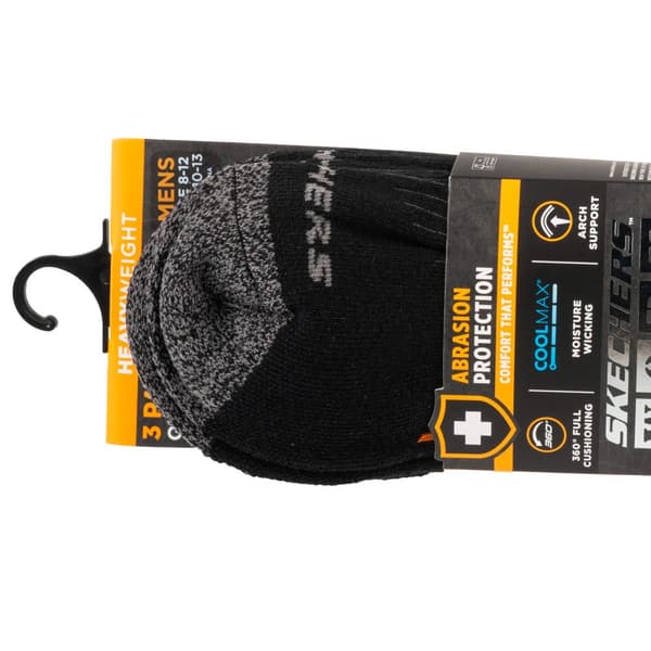 Skechers 3pk Mens Work Qtr Socks S115423-BLK, Man, Strumpor, Svart