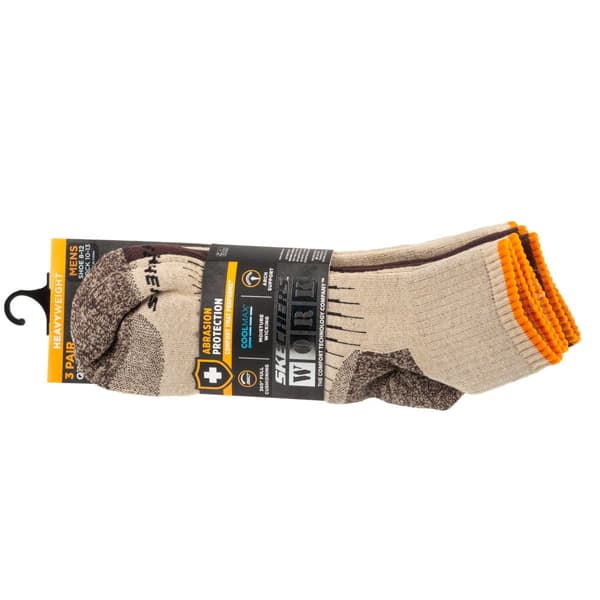 Skechers 3pk Mens Work Qtr Socks S115423-SAND, Man, Strumpor, Beige
