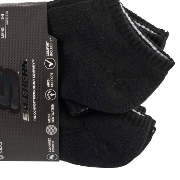 Skechers 6pk Unisex 1/2 Terry Crew Socks S118209-BLK, Unisex, Strumpor, Svart