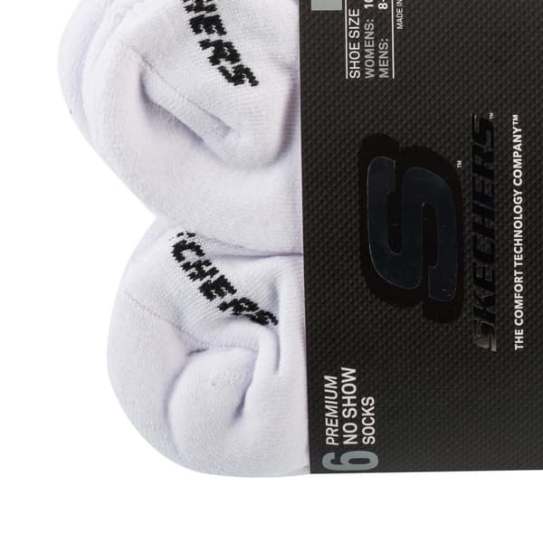 Skechers 6pk Unisex 1/2 Terry Crew Socks S118210-WHT, Unisex, Sokker, Hvid