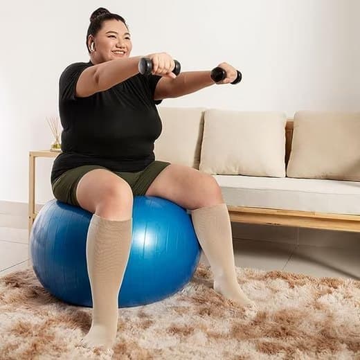 Kompressionsstrumpor Stödkniestrumpa XXL-4XL, Bred Vad