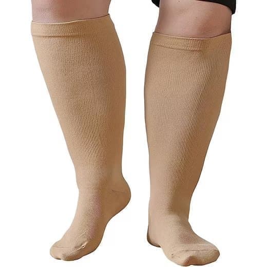 Kompressionsstrumpor Stödkniestrumpa XXL-4XL, Bred Vad